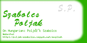 szabolcs poljak business card